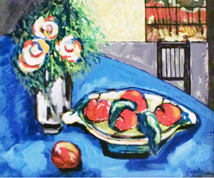 Interno con mele rosse